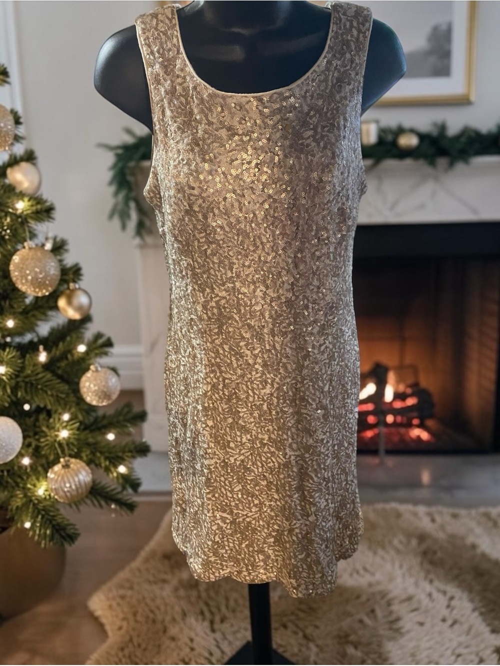 Chetta B Gold Sequin Sheath Dress for Girls